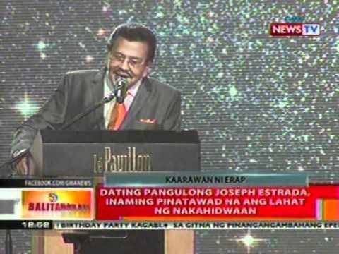 BT: Erap, inaming pinatawad na ang lahat ng nakahidwaan