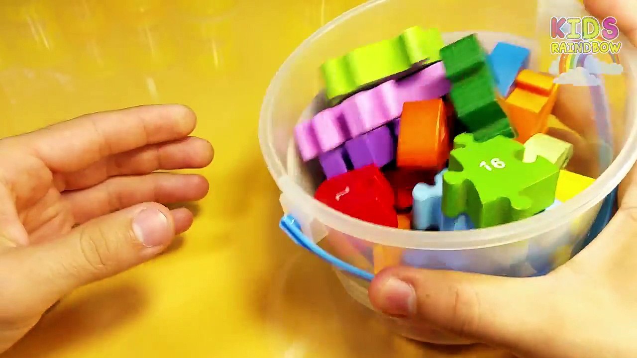 Learn Numbers 123  with Wooden Puzzle Alphabet & Colors ABC Counting Contest for Kids Toddlers