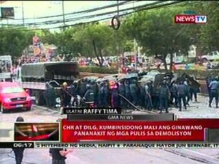 QRT:  CHR at DILG, kumbinsadong mali ang ginawang pananakit ng mga pulis sa   demolisyon