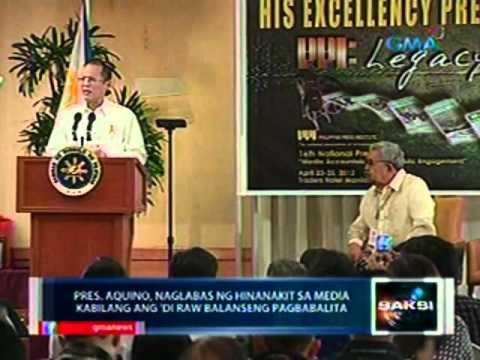 Saksi: Pres. Aquino, naglabas ng hinanakit sa Media kabilang ang 'di raw balanseng pagbabalita