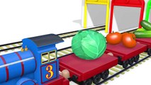 Learn Colors Fruits and Vegetables for Children - Colours with Thomas Train - Kids Learning Video