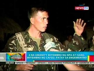 BP: 4 na umano'y miyembro ng NPA at   isang miyembro ng Cafgu, patay sa   engkwentro