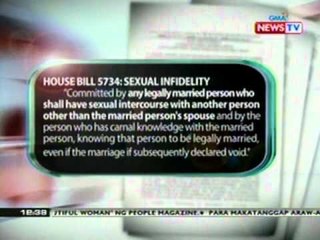 BT: Pangangaliwa ng lalaki at   babae, hindi pareho ang antas sa   ating kasalukuyang batas