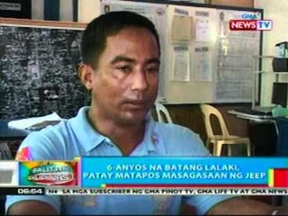 BP: 6-anyos na batang lalaki, patay   matapos masagasaan ng jeep
