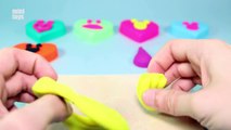 Play and Learn Colours with Play Doh Hearts with Fruit Shapes for Kids