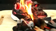 EXPERIMENT Glowing 1000 degree KNIFE VS SNEAKERS