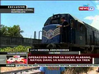 QRT: Operasyon ng PNR sa Sucat-Alabang,   natigil dahil sa nadiskaril na tren