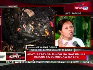 QRT: 4, patay sa sunog na nagsimula sa   sumingaw ng LPG sa Taguig