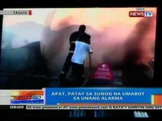 NTG: 4 patay sa sunog sa Taguig na umabot sa unang alarma (043012)