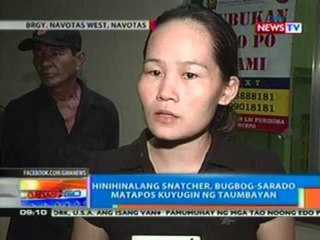 NTG: Hinihinalang snatcher, bugbog-sarado matapos kuyugin ng taumbayan sa Navotas (043012)