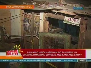 UB: Lalaking hindi nabigyan ng panigarilyo, sinadya umanong sunugin ang kanilang bahay (043012)