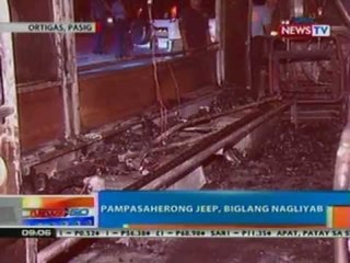 NTG: Pampasaherong jeep, biglang nagliyab sa Pasig (043012)