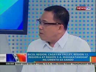 NTG: Bicol Region, Cagayan Valley, Region 12 at iba pa, makakatanggap ng umento sa sahod (043012)