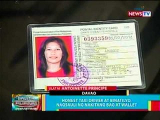 BP: Honest taxi driver at   binatilyo, nagsauli ng nakitang   bag at wallet