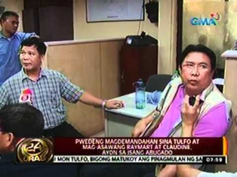 24 Oras: Pwedeng magdemandahan sina Tulfo at mag-asawang Raymart at Claudine, ayon sa isang abugado