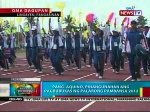 BP: PNoy, pinangunahan ang pagbubukas ng Palarong Pambansa 2012 sa Pangasinan