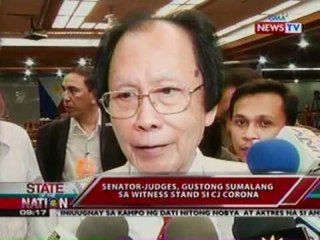 SONA: Senator-judges, gustong sumalang sa witness stand si CJ Corona
