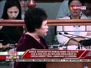 Enrile, nakiusap na 'wag nang talakayin ang isyu na walang kinalaman sa Impeachment Trial kay Corona