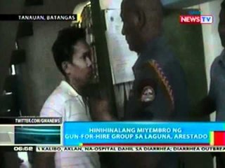 BP: Hinihinalang miyembro ng gun-for-hire group sa laguna, arestado sa Batangas