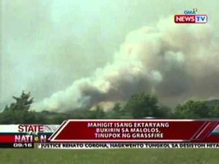 SONA: Mahigit isang ektaryang bukirin sa Malolos, tinupok ng grassfire