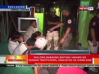 BT: Walong babaneg biktima umano   ng human trafficking, nailigtas   sa isang bar