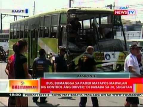 BT: Bus, bumangga sa pader matapos mawalan ng kontrol ang driver, 'di bababa sa 20, sugatan