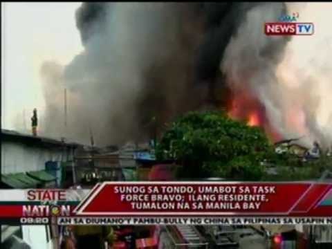 SONA: Sunog sa Tondo, umabot sa Task Force Bravo; ilang residente, tumalon na sa Manila Bay (051112)