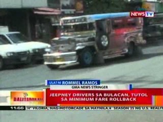 BT: Jeepney drivers sa Bulacan, tutol sa   minimum fare rollback