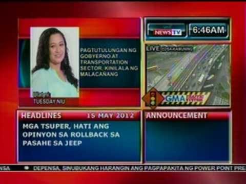 DB: Pagtutulungan ng gobyerno at transportation sector, kinilala ng Malacañang (051512)