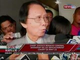 SONA: CJ Corona, haharap na sa impeachment court sa May 22