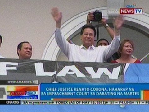 NTG: Corona, haharap na sa impeachment court sa Martes (051712)