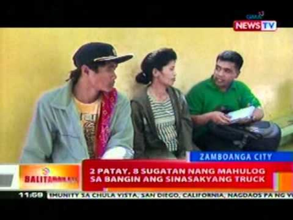 BT: 2 patay, 8 sugatan nang mahulog sa bangin   ang sinasakyang truck sa Zamboanga