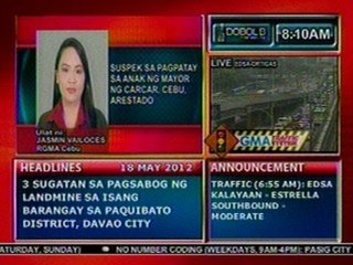 DB: Suspek sa pagpatay sa anak ng Mayor ng Carcar, Cebu, arestado (051812)