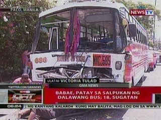 QRT:  Babae, patay sa salpukan ng 2 bus sa Paco,   Manila