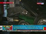 BP: 8 sugatan nang sumalpok sa poste ng   kuryente ang sinasakyang jeep sa Davao