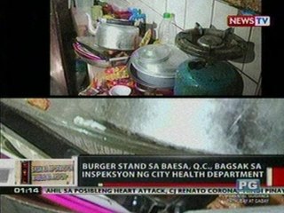 OC: Burger stand sa Baesa, QC, bagsak sa   inspeksyon ng City Health Department
