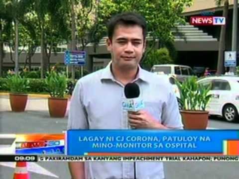 NTG: Lagay ni CJ Corona, patuloy na mino-monitor sa ospital