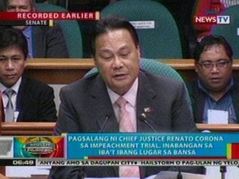 BP: Pagsalang ni CJ Corona sa impeachment trial, inabangan sa iba't ibang lugar sa bansa