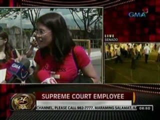 24 Oras: Mga empleyado ng Korte Suprema at ilang hukom ng Manila RTC, todo-suporta kay Corona