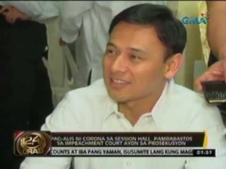 24 Oras: Defense team, wala raw alam sa mga isiniwalat ni CJ Corona