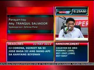 DB: Panayam kay Atty. Tranquil Salvador, Spokesperson, Defense Panel