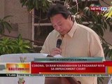 BT: Corona, di raw kinakabahan sa pagharap   niya sa impeachment court