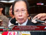 SONA: Lead defense counsel Cuevas, wala raw kaalam-alam sa ginawang pag-walkout ni Corona