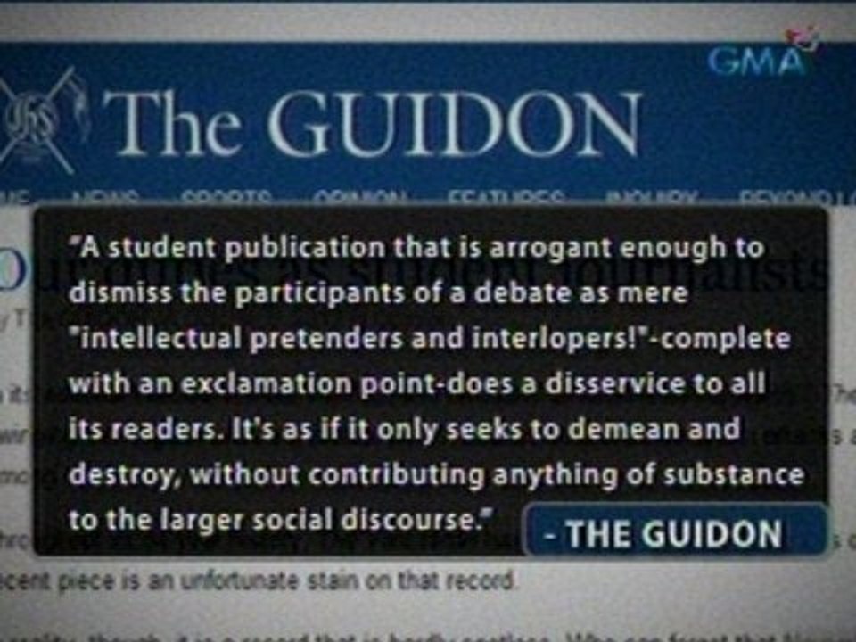 Editoryal ng "The Varsitarian", binatikos ang mga Pro-RH Bill na guro ng Ateneo at La Salle