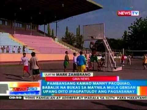 Manny Pacquiao, babalik na bukas sa Maynila mula Gensan upang dito ipagpatuloy ang pagsasanay