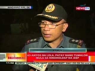 BT: 63-anyos na lola, patay nang tumalon mula sa hinoholdap na jeep