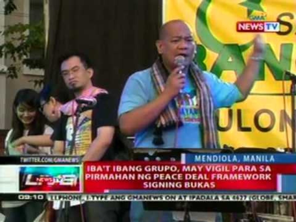 NTL: Iba't ibang grupo, may vigil para sa pirmahan ng peace deal framework signing bukas