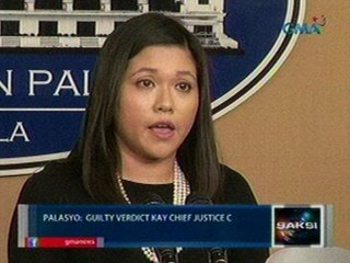 Saksi: Palasyo: Guilty verdict kay Corona, magbabalik ng tiwala ng publiko sa hudikatura