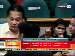 BT: Omb. Carpio-Morales, tinawag na sinungaling si Corona