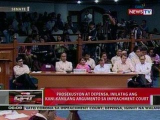 QRT: Prosekusyon at Depensa, inilatag ang   kani-kanilang argumento sa impeachment   court